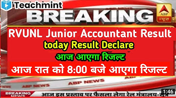 Rvunl junior accountant result 2021|jvvnl junior accountant result date 2021|rvunl,jvvnl result 2021