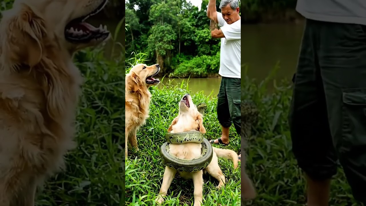 Mother Dog Rescues Her Puppy From Giant Python! 😱 | Animal Rescue Moment 
