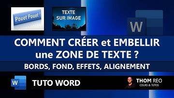 Créer une ZONE DE TEXTE et la personnaliser - texte sur image, effets... (Cours WORD)