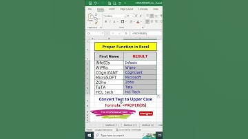 PROPER Function in Excel #excel   #exceltutorial  #shorts   #shortsfeed