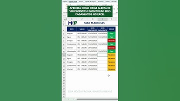 Aprenda como criar alerta e monitorar seus pagamentos no Excel 💸 #Excel #MaxPlanilhas #Planilhas