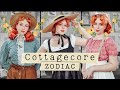 The zodiac signs as cottagecore outfits 