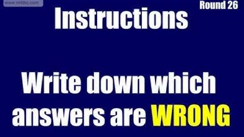 Round 26 - www.m4ths.com Challenge GCSE C Grade Target Quiz - Non Calculator - Common Misconceptions