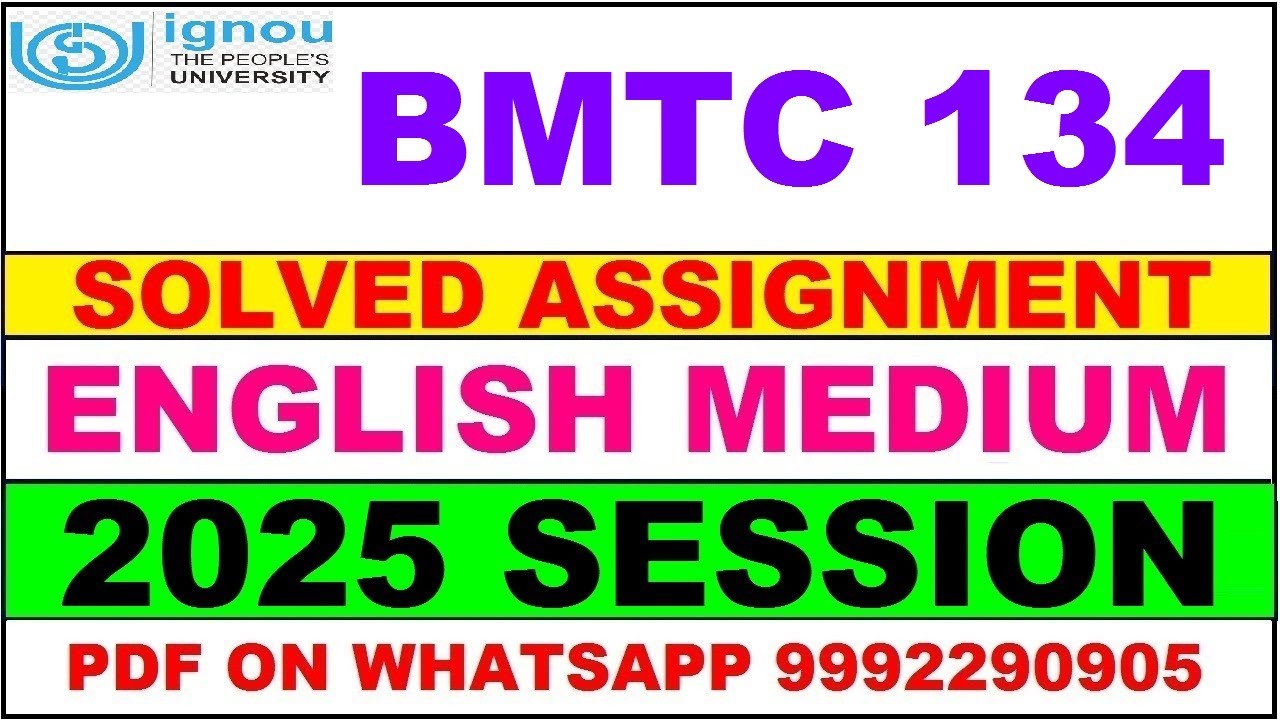 BMTC 134 solved assignment 2025 in English || BMTC 134 solved assignment 2025 || ignou BMTC134 2025