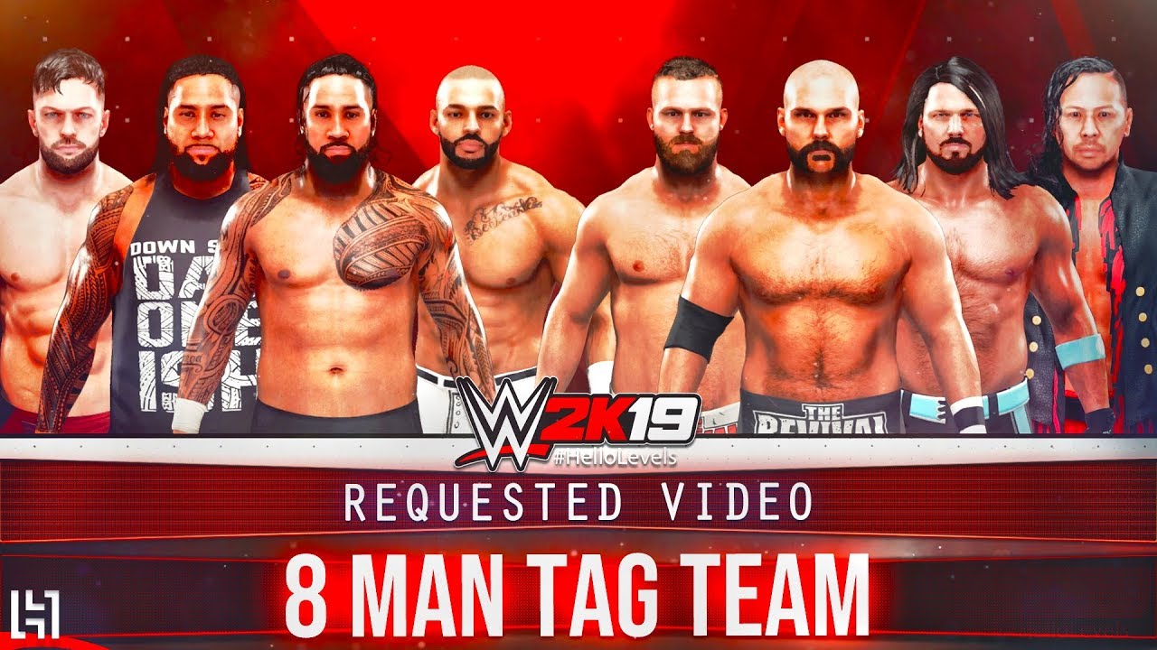 WWE 2K19 Командный матч 8 на 8: Рикошет, Усо, Финн Балор против Revival, Эй Джей Стайлз, Шинсуке ...