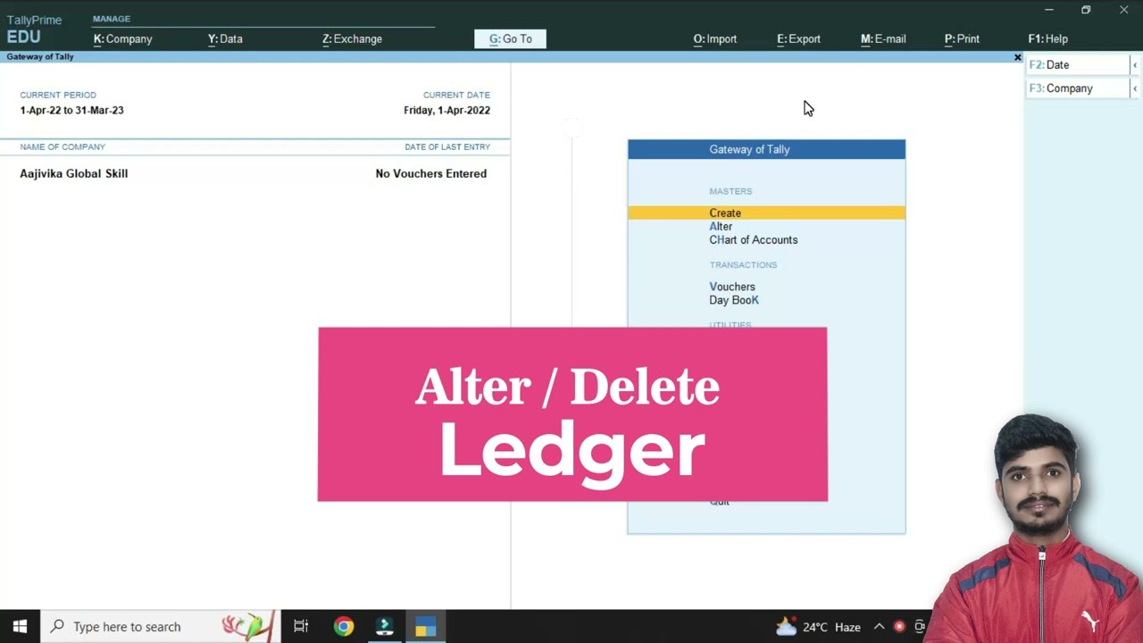How To Alter Or Delete Ledger In Tally Prime YouTube How To Alter Or Delete Ledger In Tally Prime YouTube