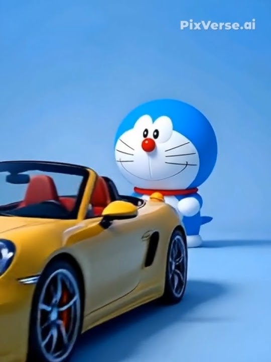 WOW DOREMON KI CAR || #funny #cat #doremon #cute #shorts #viral #car #cartoonvideo #doremoncar #pip