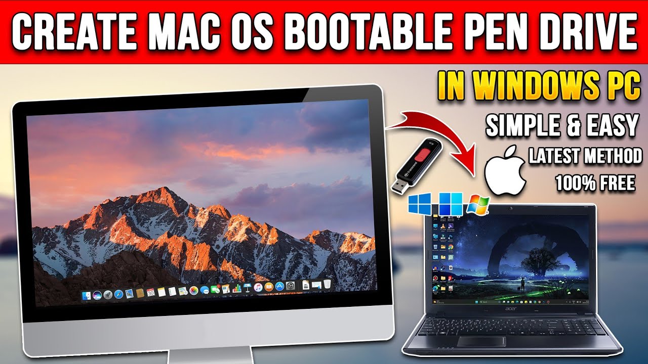Create a Bootable MacOS USB Drive on Windows PC/Laptop⚡2024 Tutorial🤯 ...