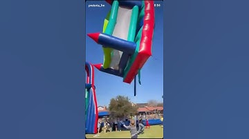 A bouncy house flying in the air #Shorts