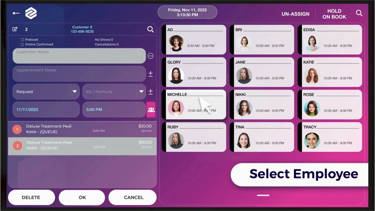 Outline Video ZOTA Salon POS: How to Set Group Appointment