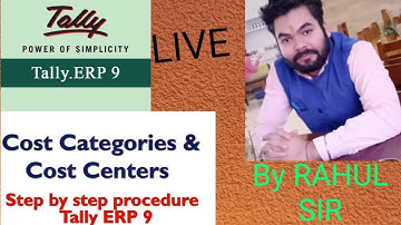 Cost Center and Cost Category in Tally erp 9 | ICL CLASSES | RAHUL SINGH Live class 2020-2021
