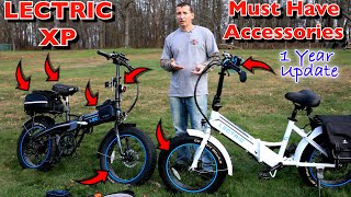 Lectric Xp Ebike Accessories Update after 1 Year ~ My Favorite Electric Bike Accessories!