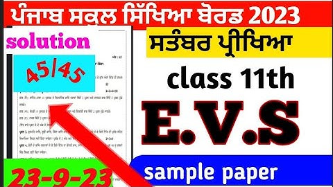 12th class EVs sample paper September exam term 1