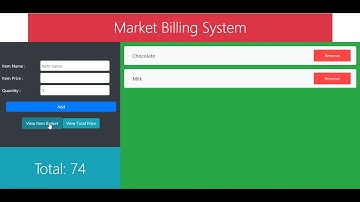 Market Billing System using JavaScript