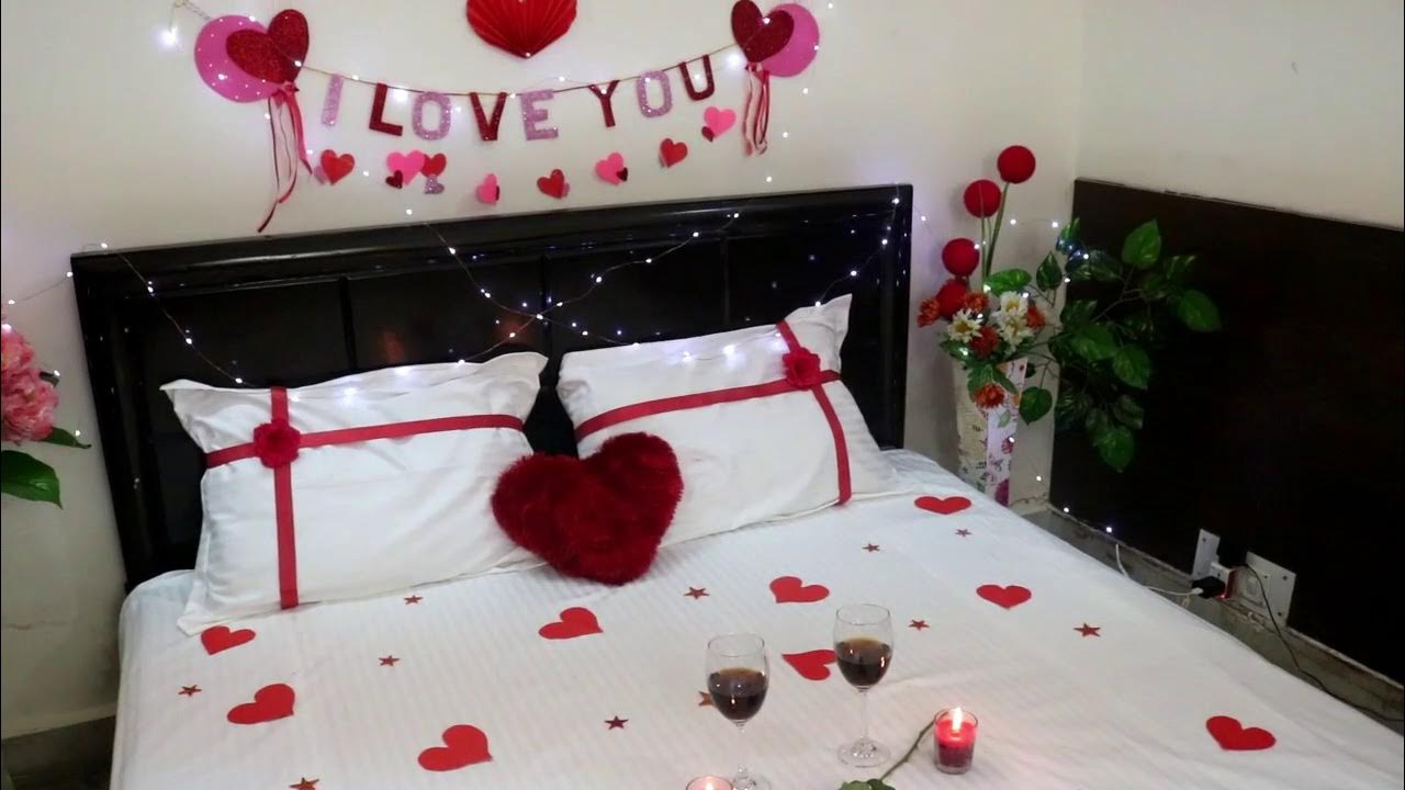 Romantic Room Decorations For Valentines day| 9 surprise bedroom ...