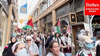 Pro-Palestinian Protesters March On University Of Michigan Campus In Ann Arbor