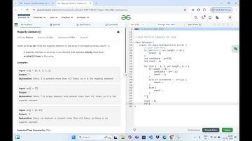 geeksforgeeks DSA problem Majority Element solved // geeksforgeeks DSA Practice Question // DSA gfg