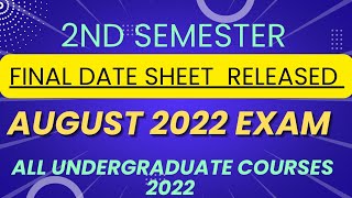 SOL second semester Final Datesheet Released August Exam 2022 || #datesheet #sol #keepstudying