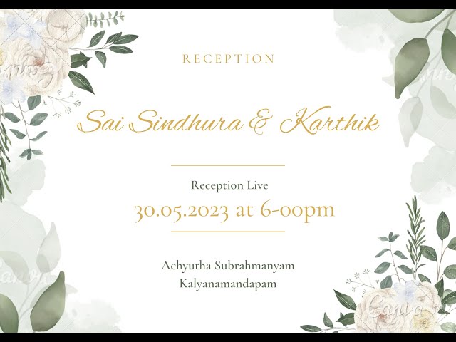 Sai Sindhura & Karthik Reception Live 30-05-2023 at 6-00 pm