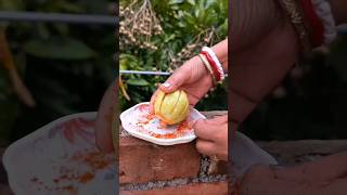 Village Style Raw Guava Chaat 😍 | Fresh &amp; Tasty Snack #shorts #ytshorts