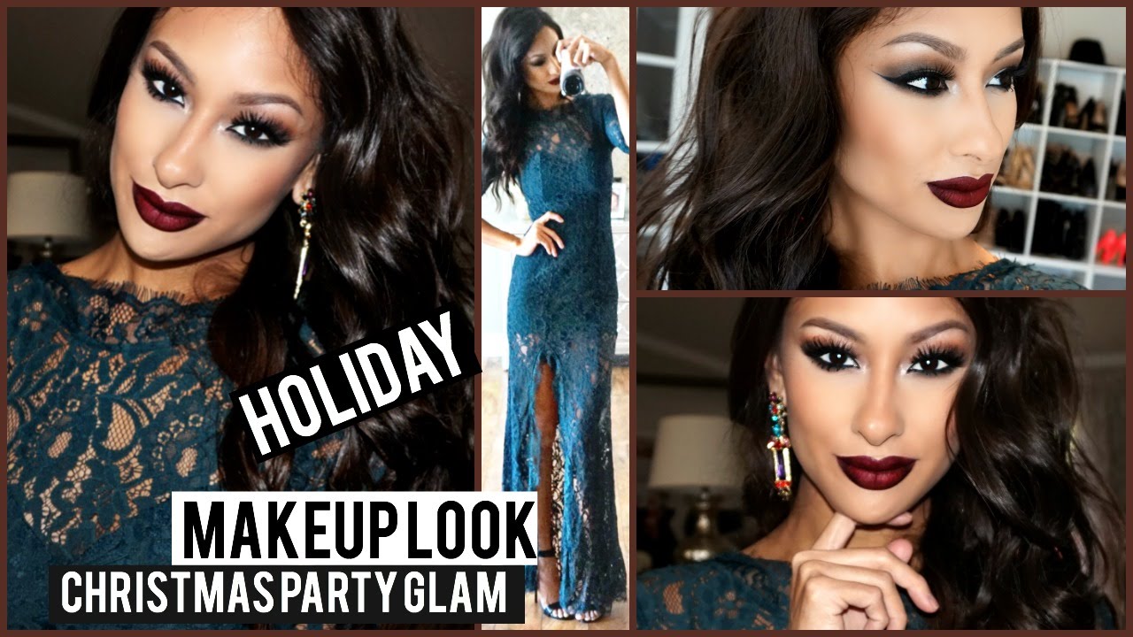 Holiday Christmas Party Makeup & Outfit- GLAM