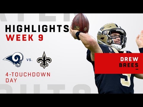 Drew Brees Busts Out 4 TD Passes vs. Rams