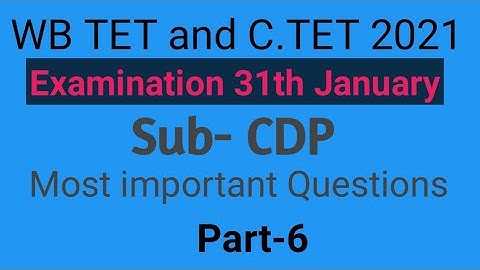 Most expected questions of CDP For WB TET & C TET part-6 by Taufique Ansari