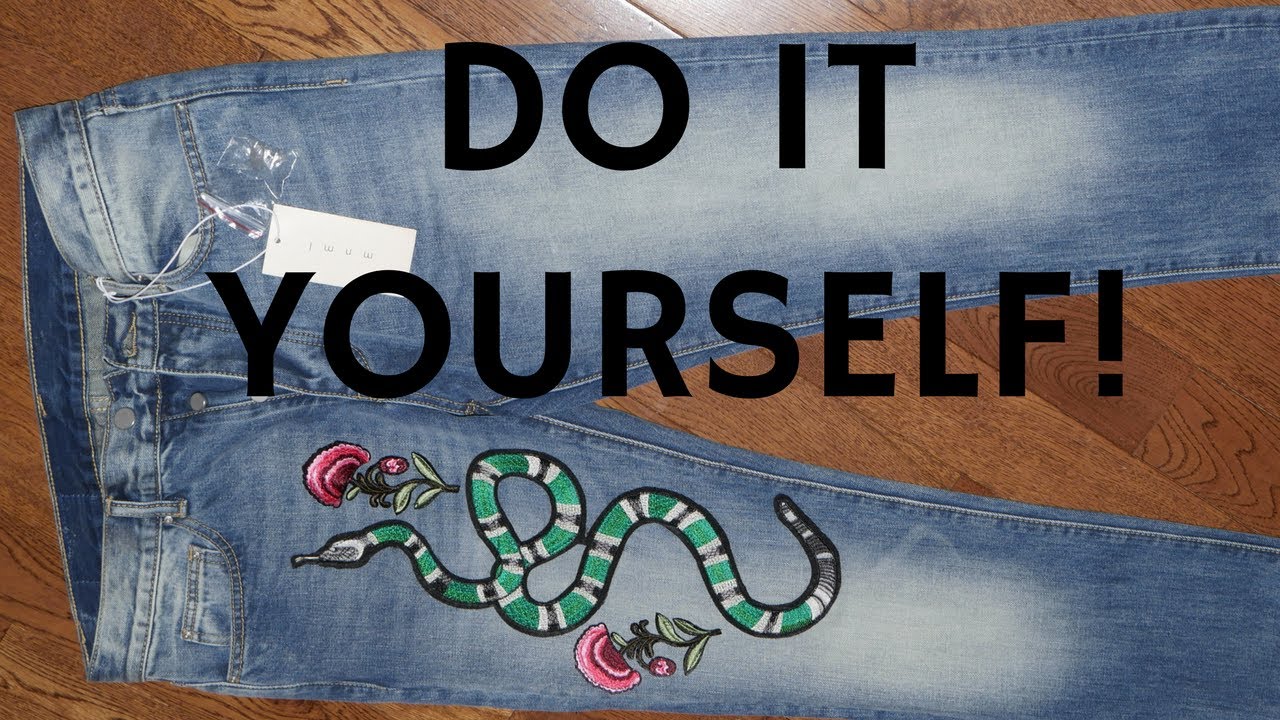MNML LA Custom Snake Embroidered Jeans