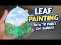 Easy Leaf painting| beginner friendly#diy #painting #art #artist #leafpainting #trending #creative 