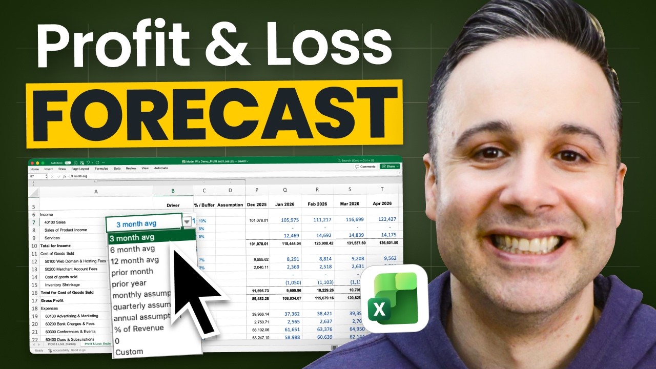 Build a Profit & Loss forecast with ONE formula