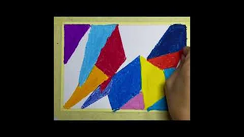 Menggambar abstract Larut dalam air dengan oil pas...