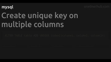 Create unique key on multiple columns