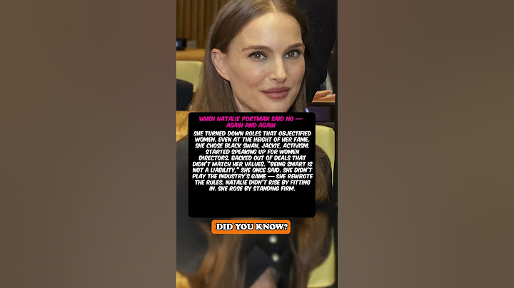 When Natalie Portman Said No — Again and Again
