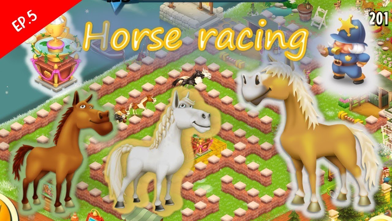 Hay Day EP.5 “Cool horse racing” Easy ways to build a racecourse