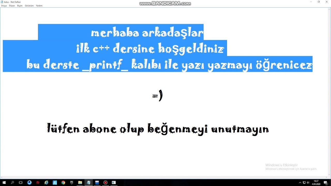 c++ 1. ders (merhaba dünya) - YouTube