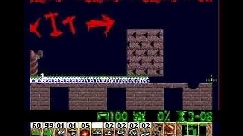 Lemmings (Genesis) - Tricky 20: One Way Digging To Freedom