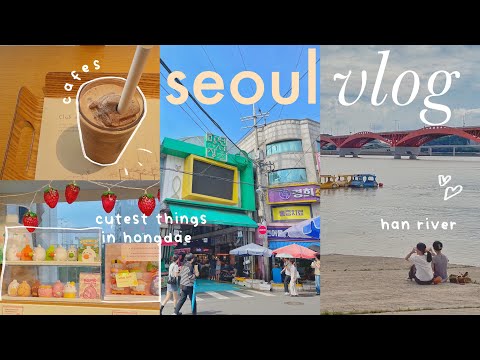 seoul vlog🎐mangwon market, shopping in hongdae, solo cafe dates, han river & more!