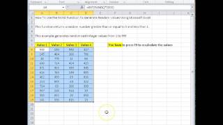 00160 - How To Use the RAND Function To Generate Random Values Using Microsoft Excel