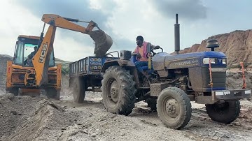 Jcb 3dx Backhoe  Loading Pond Murum in TrakStar Tractor || TrakStar Tractor Loading Video Part-01