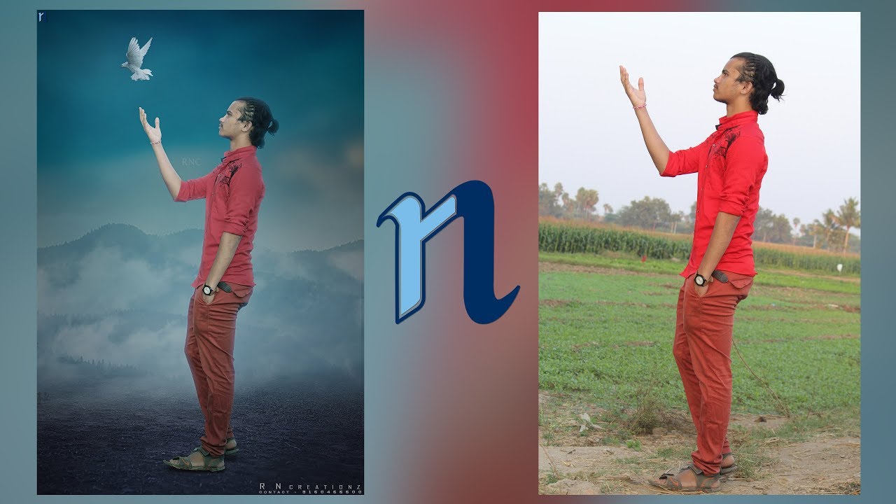 Person letting a pigeon to fly free || Photoshop Manipulation || R N Creationz || 2k18