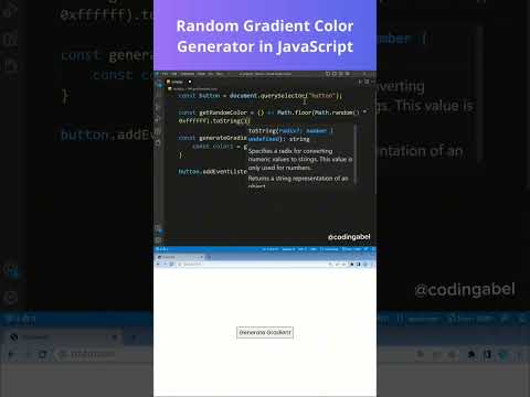 Random Gradient Color Generator by using JavaScript #coding #htmlcssjavascript #php #web #shorts