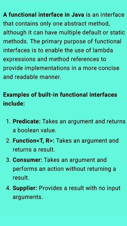 What is Functional interface & built in functional interface in java? # ...