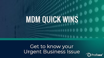 Master Data Success -  Solve the Urgent Business Issue