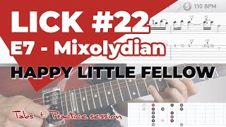 Guitar Lick #22 - E7 - Mixolydian - Happy Mood