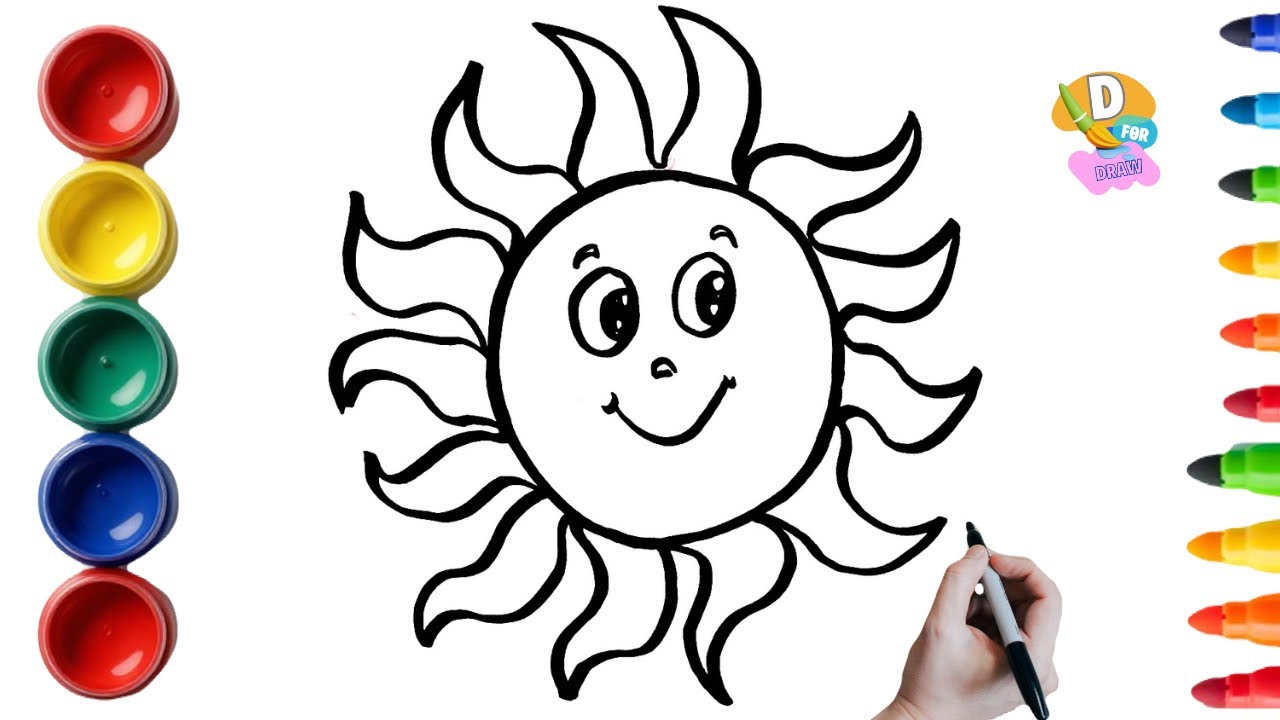 Satisfying Coloring | 🌞 How to Draw a Cute Sun | Easy step by step Tutorial 