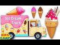 🍦Yummy Ice Cream Truck 🍨 | Best Kids Cartoon + Learning Videos | KidsCamp