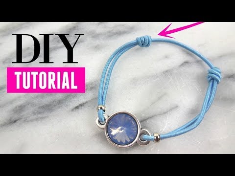 Adjustable sliding knot in elastic / cord / suede