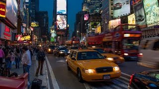 atmospheric new york city at night in 2008 with GTA 4 theme