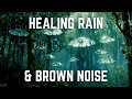 Healing binaural rain on an umbrella  extra fat brown noise  12 hrs  black screen  no midway ads