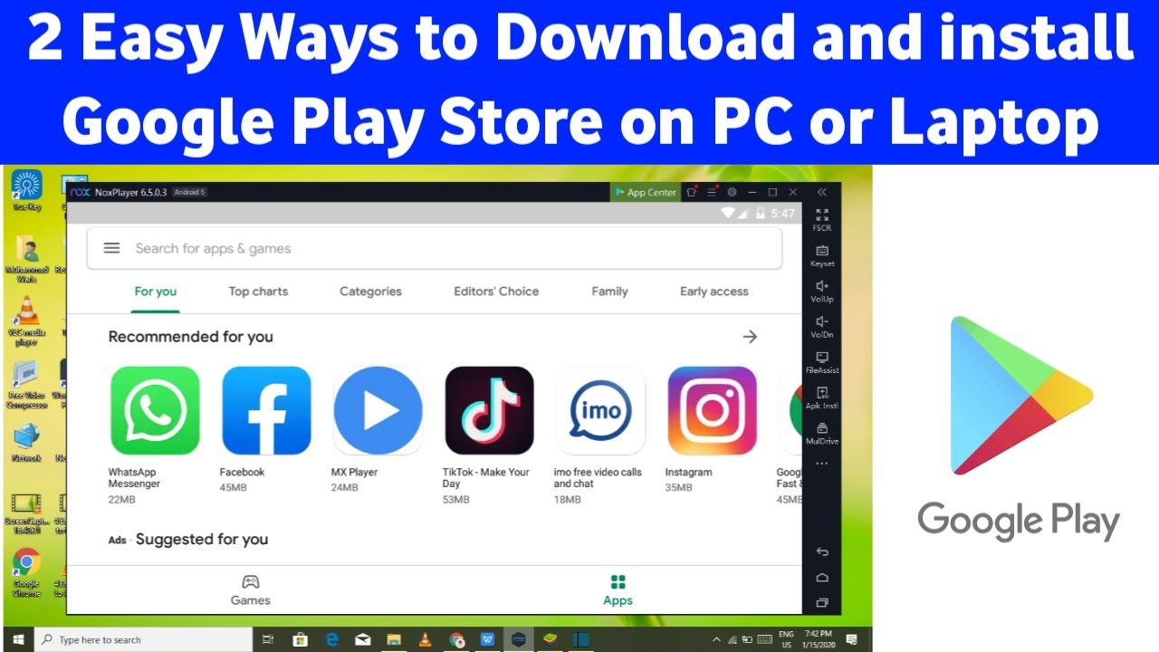 google play store app install for computer